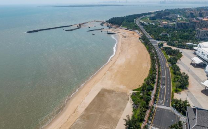 海口西海岸海滩生态修复补沙 构建蓝色海湾