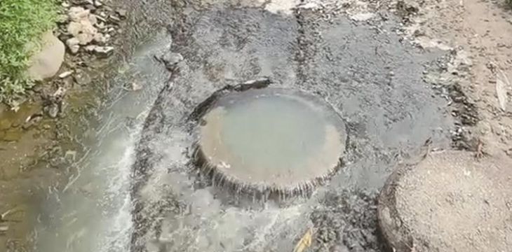溪水受污近十年 村民称“比公厕还臭”