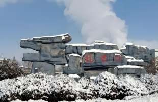 昔日废石堆成山 今朝野山桃灿烂    