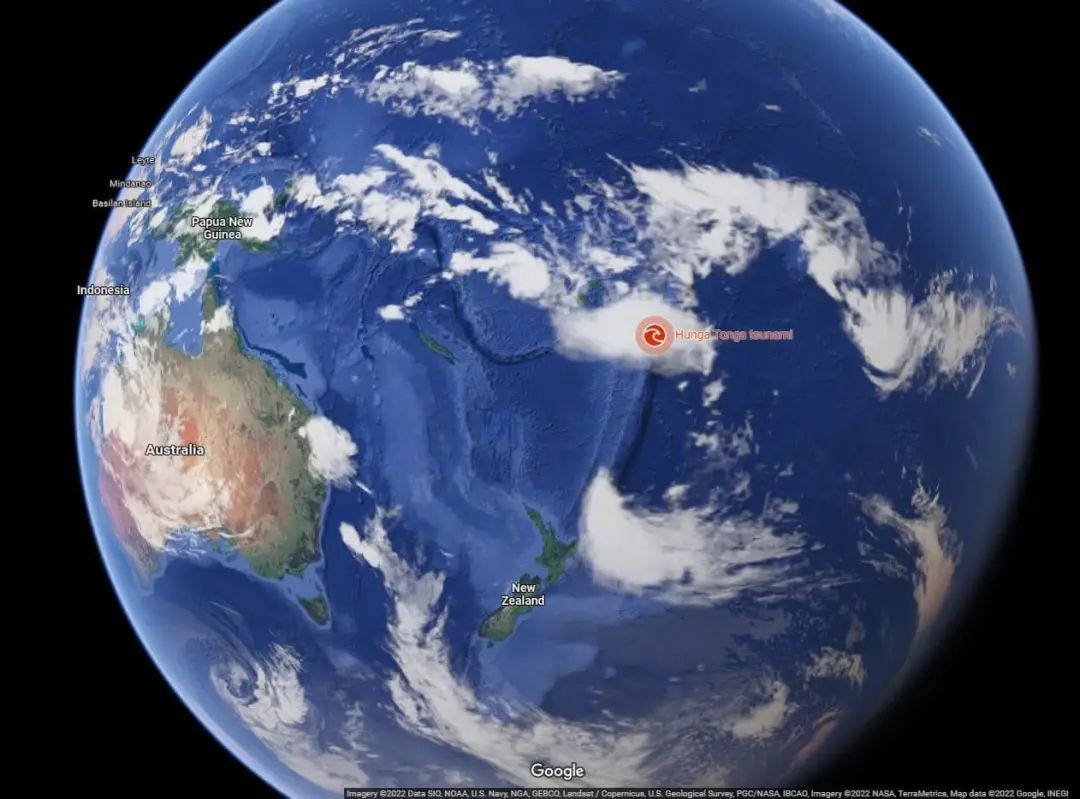 ▲汤加火山喷发波及大半个地球