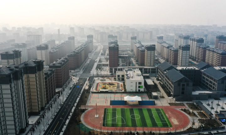 这是3月23日拍摄的雄安新区容东片区（无人机照片）。新华社记者 杨世尧 摄