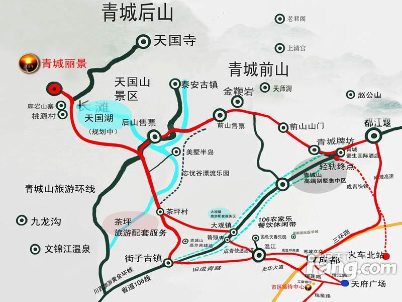 青城山游玩路线图片