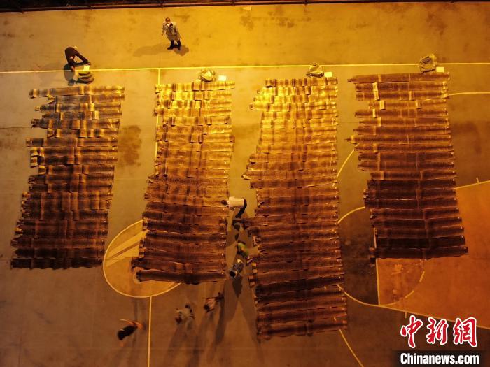 图为查获的蟒蛇皮。　红河边境管理支队供图